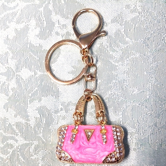 J & R Gems! Other - Chic Pink and Gold Handbag Keychain